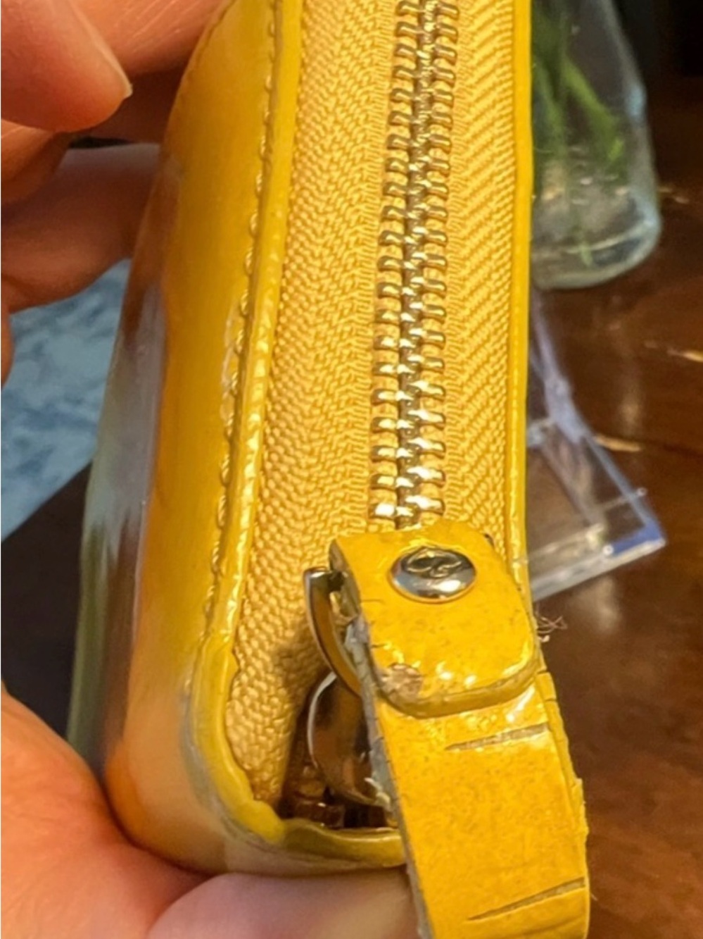 Kate Spade New York Harrison Street Lacey wallet Yellow Leather Storybook Lining - Picture 8 of 16